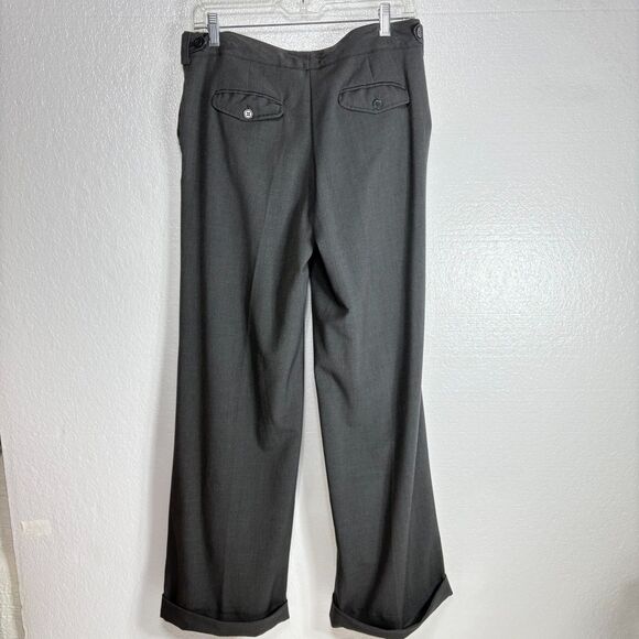 The Limited Drew Fit Womens Dress Pants Side Button Charcoal Gray Size 6 Cuffs - Picture 2 of 8